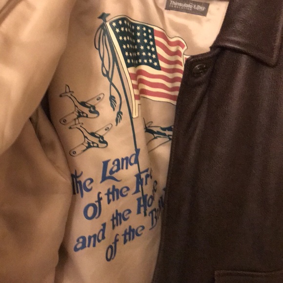 Wilson's Men's Brown Leather Bomber jacket VINTAGE - Picture 2 of 10